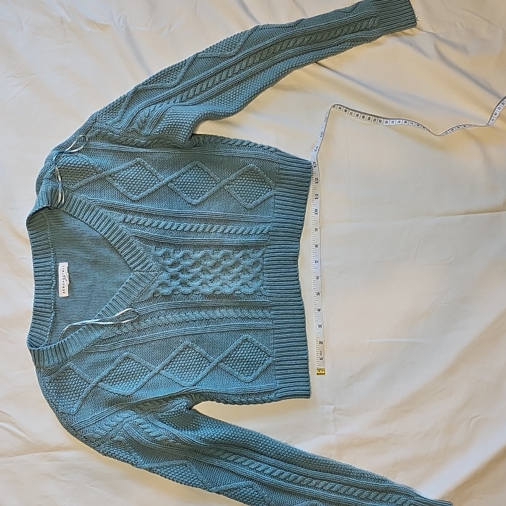 Aeropostale Women's Teal V-Neck Sweater
